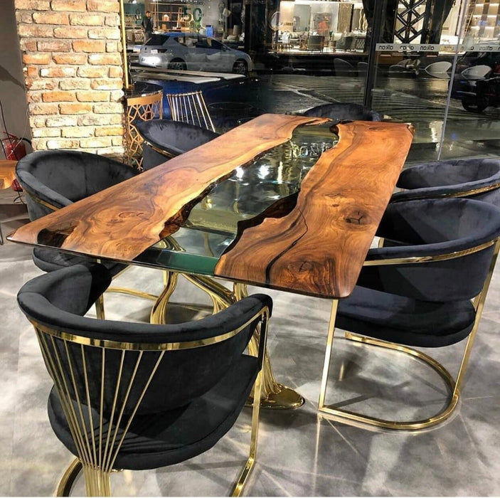 Made to Order Custom Table, Epoxy Wood Table, Resin Clear Table, Epoxy Walnut Dining Table, Clear Epoxy Table, River Epoxy Dining Table