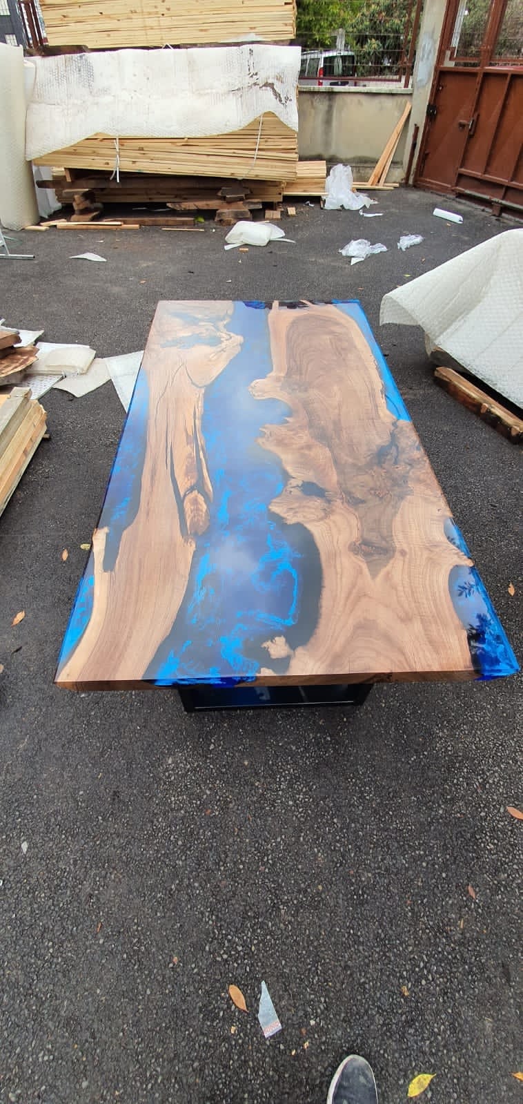 Exquisite Epoxy Creations: Handcrafted Custom Tables for Your Unique Space! Custom 72” x 36” Walnut Epoxy River Dining Order for Christine