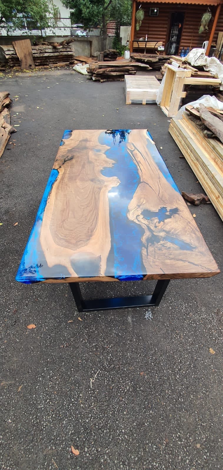 Exquisite Epoxy Creations: Handcrafted Custom Tables for Your Unique Space! Custom 72” x 36” Walnut Epoxy River Dining Order for Christine