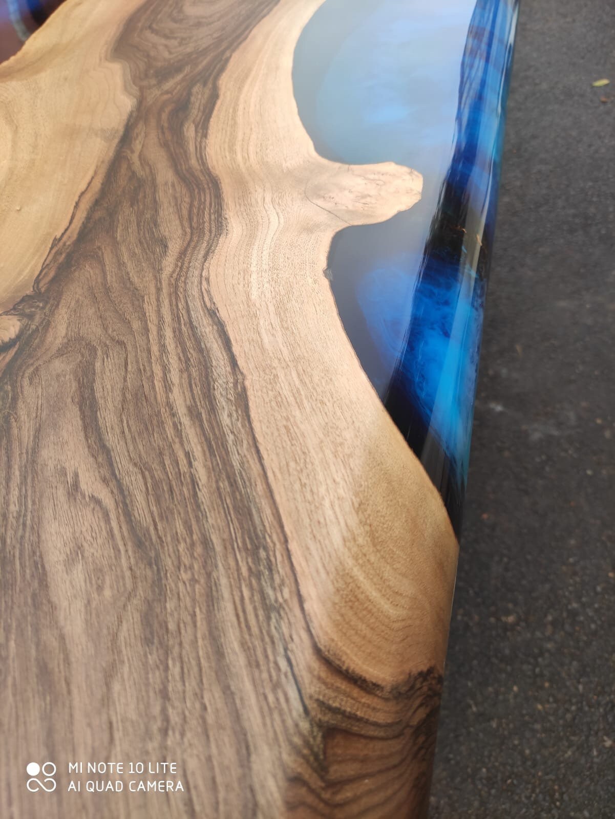 Epoxy Table, Epoxy Dining Table, Walnut Epoxy River Table, Custom 84” x 36” Walnut Deep Dark Blue Table, Epoxy Dining Table, for Sean H