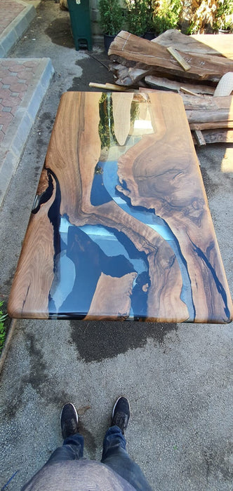 Epoxy Dining Table,Custom 65” x 32” Walnut Table, Epoxy River Table, Live Edge Table, Wooden Table, Custom Order for Spencer