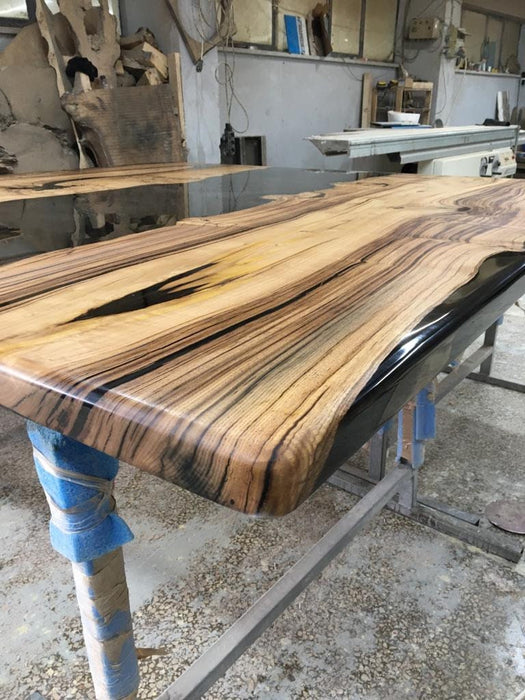 Walnut Dining Table, Custom 84” x 84” Chestnut Smokey Gray Table, Epoxy Table, Live Edge Table, River Table, Custom Order for Er