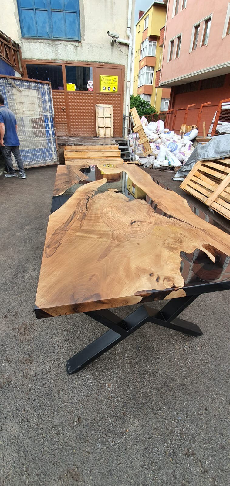 Walnut Dining Table, Epoxy Dining Table, Custom 84” x 38” Walnut Smokey Gray Table, Epoxy River Dining Table,Custom Order for Alric