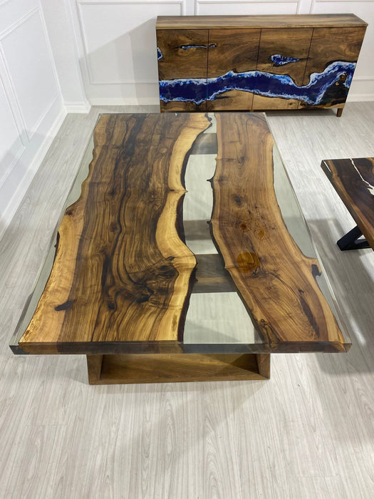 Epoxy Resin Table, Live Edge Table, Custom 68” x 42” Walnut Clear Epoxy Table, River Table, Wooden Table, Custom Order for Mhaia Tampa