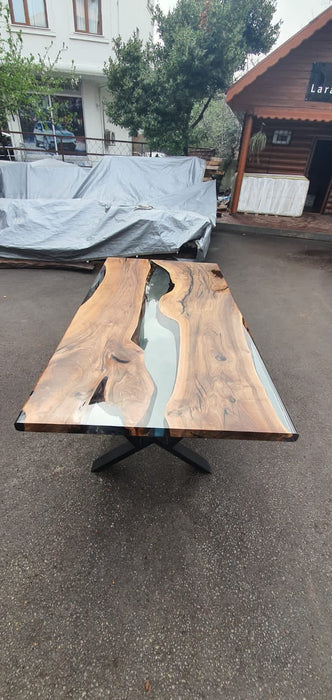 Handmade Epoxy Table, Walnut Dining Table, Live Edge Table, Epoxy Resin Table, Custom 84” x 45” Table, Epoxy Resin Table Order for Mimi