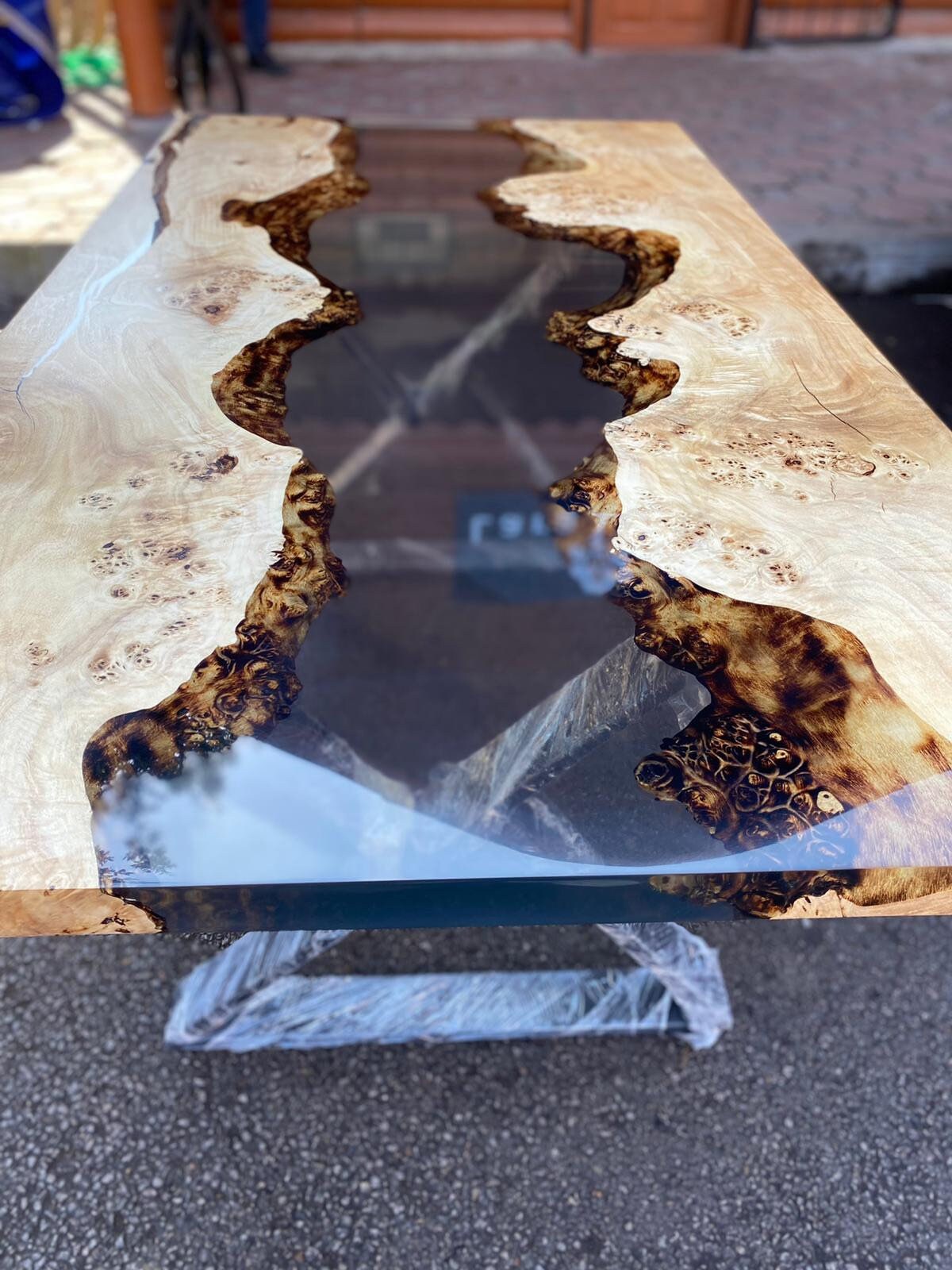 Handmade Epoxy Table, Custom 66” x 36” Poplar Wood Table, Clear Epoxy River Table, Live Edge Table, Custom Order for Jacob G