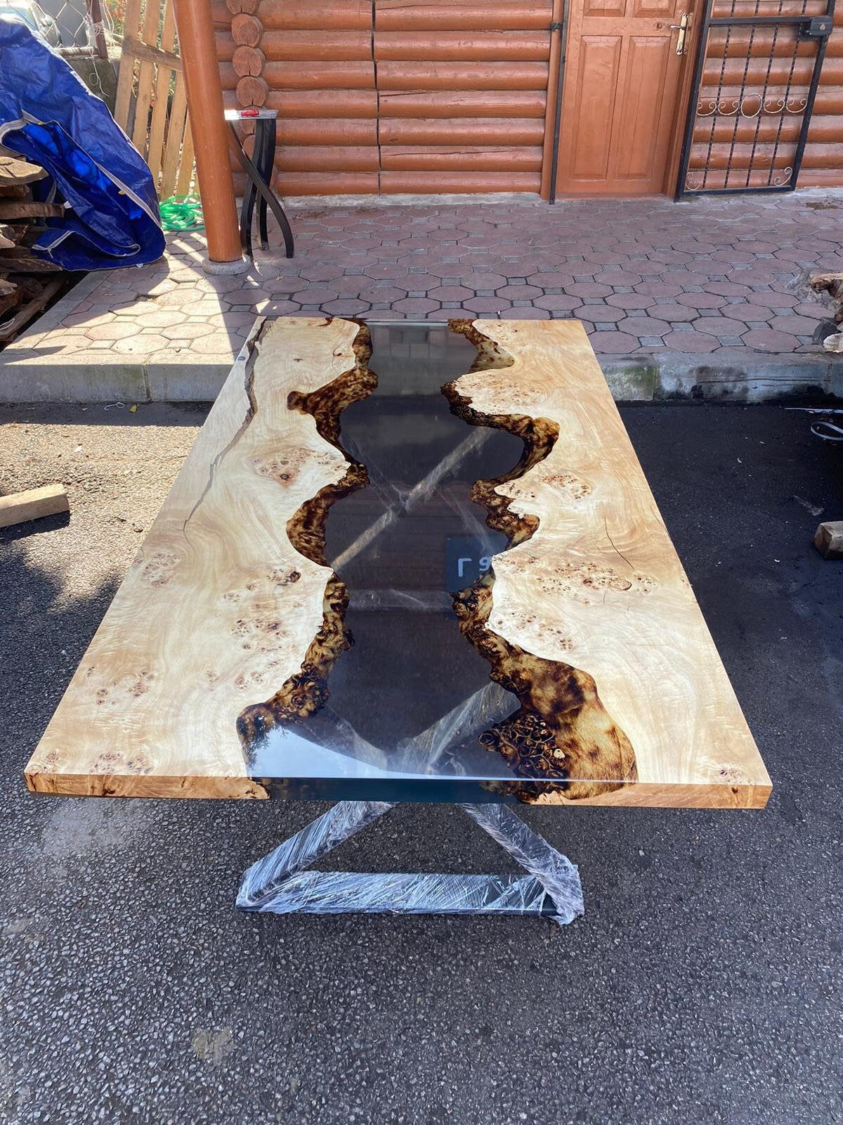 Handmade Epoxy Table, Custom 66” x 36” Poplar Wood Table, Clear Epoxy River Table, Live Edge Table, Custom Order for Jacob G