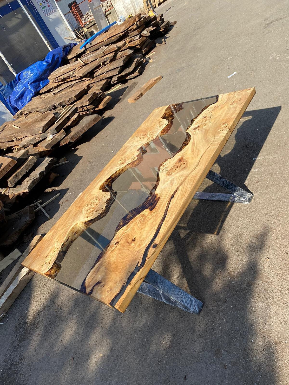 Handmade Epoxy Table, Custom 66” x 36” Poplar Wood Table, Clear Epoxy River Table, Live Edge Table, Custom Order for Jacob G