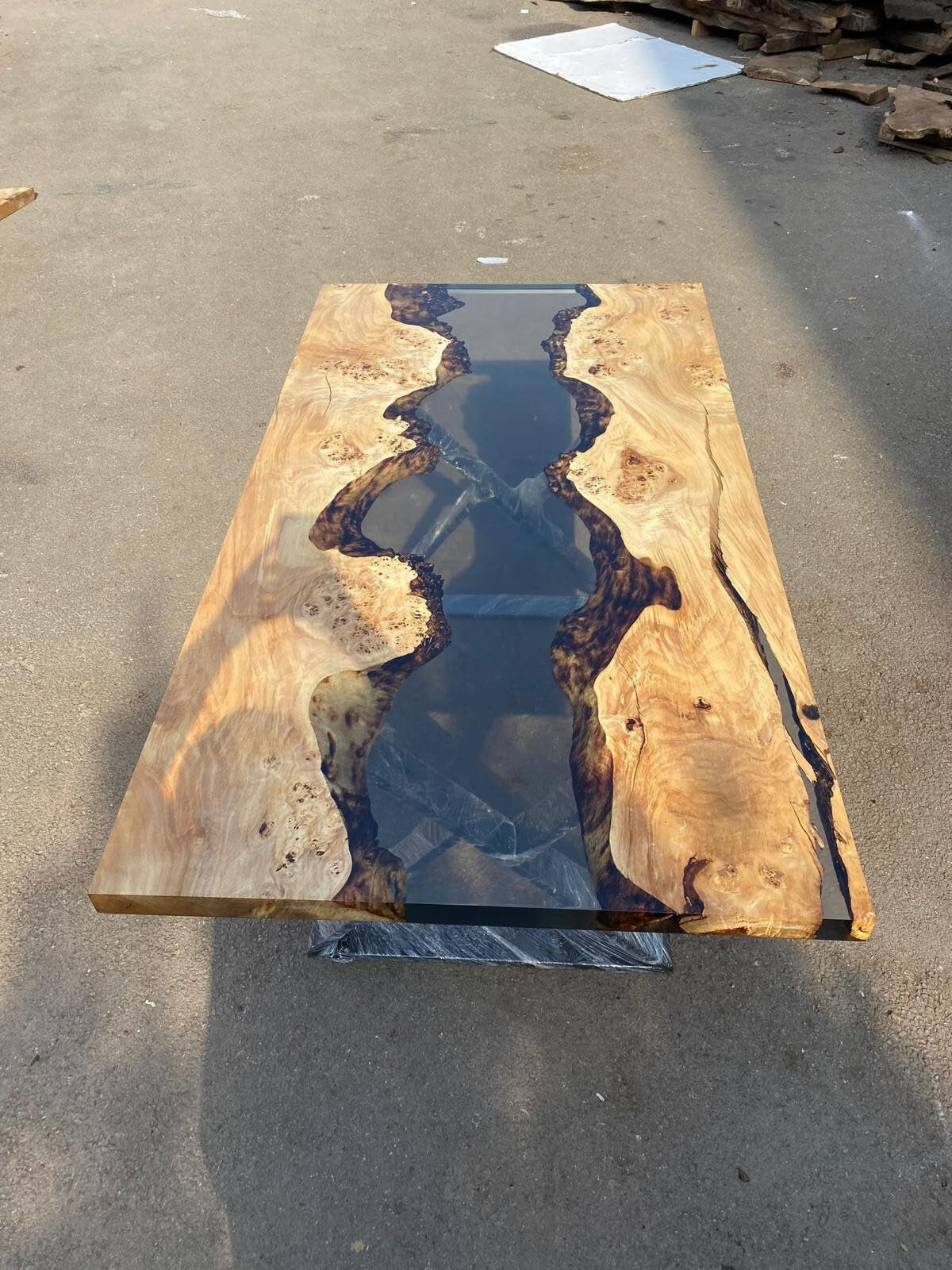 Handmade Epoxy Table, Custom 66” x 36” Poplar Wood Table, Clear Epoxy River Table, Live Edge Table, Custom Order for Jacob G