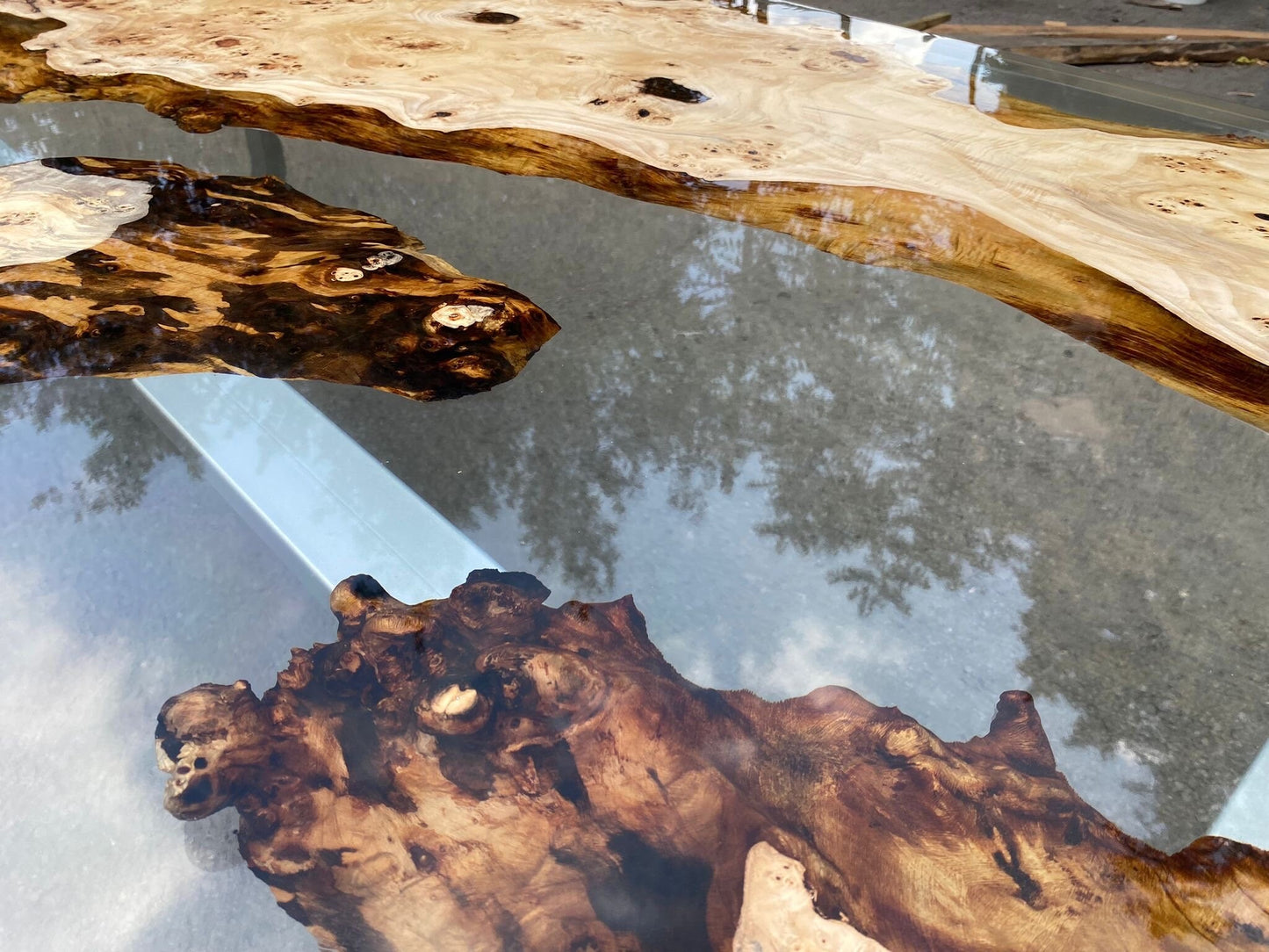 Handmade Epoxy Table, Custom 108” x 40” Poplar Wood Table, Clear Epoxy Live Edge River Table, Custom Order for Afherman1