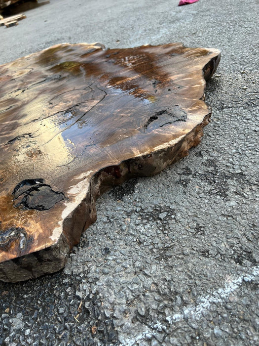 Epoxy Dining Table, Epoxy Resin Table, Custom 48” x 44" Round Table, Walnut Clear Epoxy Table, Custom Order for Wartanna