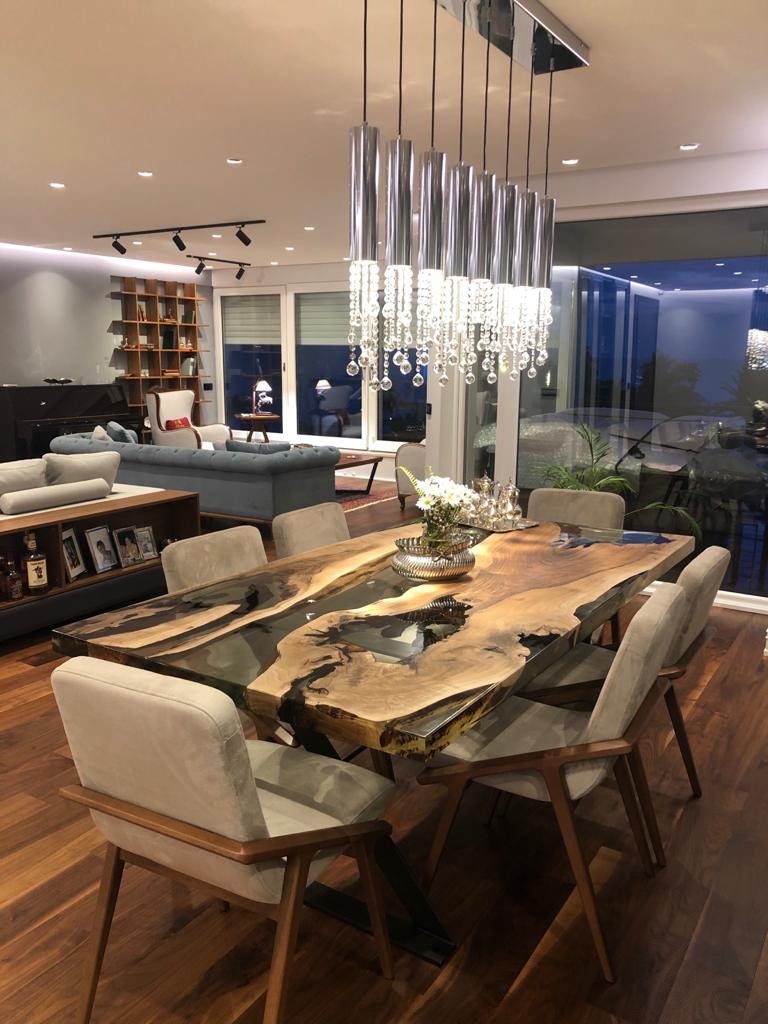 Epoxy Table, Epoxy Dining Table, Walnut Epoxy Table, River Dining Tabl ...