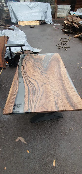 Handmade Unique Epoxy Table, Custom 60” x 40” Walnut Table Aquarium, Clear Epoxy River Dining Table, Walnut Epoxy Table, Order for Karen