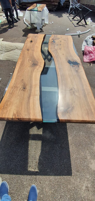 Walnut Dining Table, Custom 96” x 48” Clear Epoxy Table, River Dining Table, Walnut Epoxy Table, Custom Order for Mia