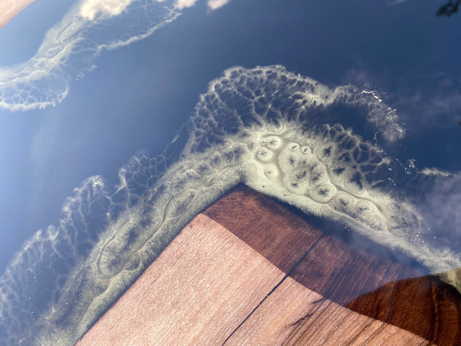 Epoxy Table, Custom 96” x 48" Walnut Black Epoxy Table, Gold Leaf Table, River Table, Epoxy Dining Table, Custom Order for Garrett