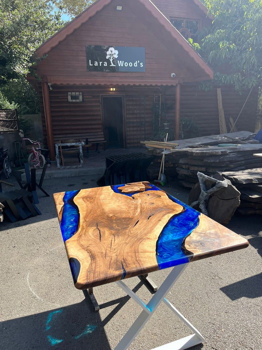 Epoxy Dining Table, Walnut Dining Table, Custom 66” x 44” Walnut Blue, Turquoise, Green Table, Epoxy Dining Table, Custom for Katherine P