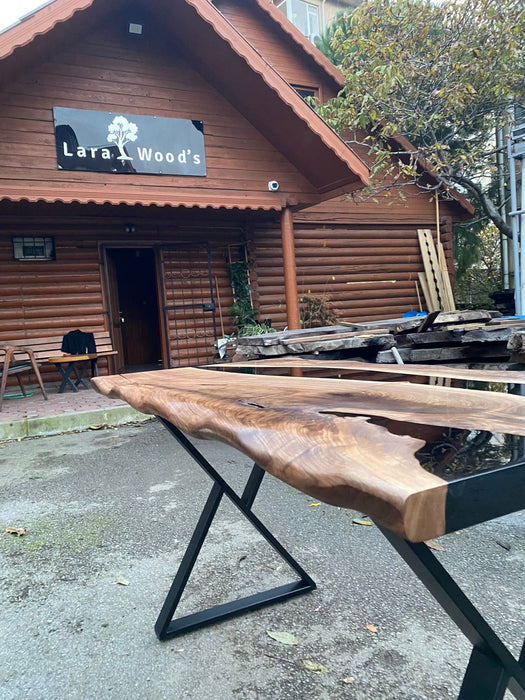 Walnut Dining Table, Custom 60” x 30” Walnut Smokey Gray Table, Epoxy Table, Live Edge Table, Epoxy Resin Table, Custom Order for Summer L