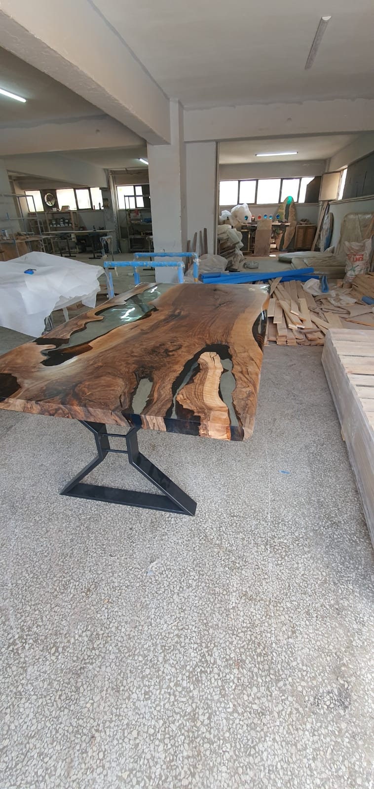 Custom Epoxy Resin Table, Custom 72" x 42" Walnut Table, Epoxy Wood Table, Resin Clear Table, Walnut Dining Table, Clear Epoxy Table