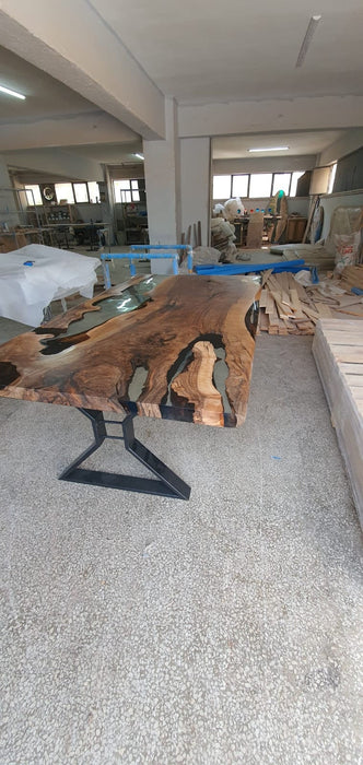Custom Epoxy Resin Table, Custom 72" x 42" Walnut Table, Epoxy Wood Table, Resin Clear Table, Walnut Dining Table, Clear Epoxy Table