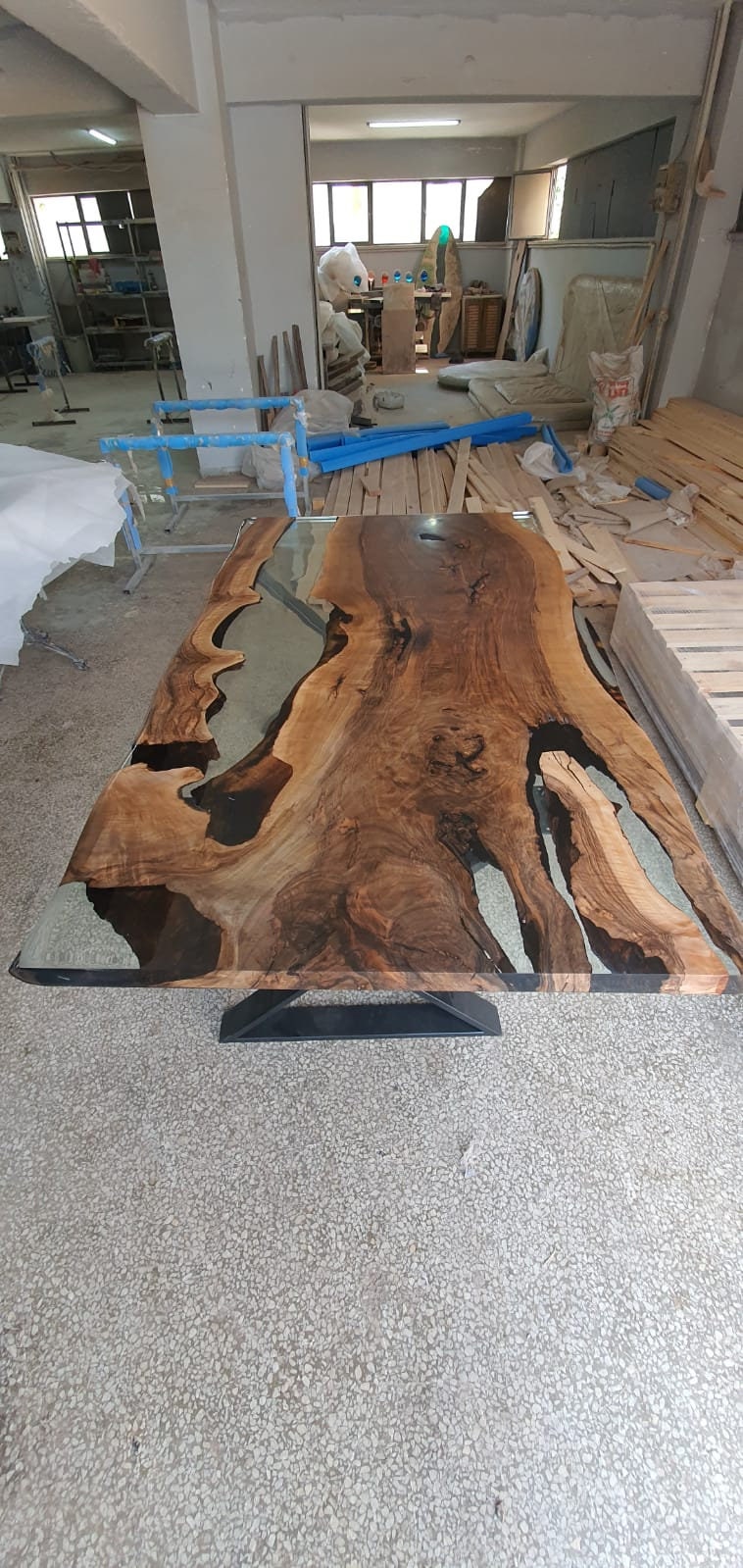 Custom Epoxy Resin Table, Custom 72" x 42" Walnut Table, Epoxy Wood Table, Resin Clear Table, Walnut Dining Table, Clear Epoxy Table