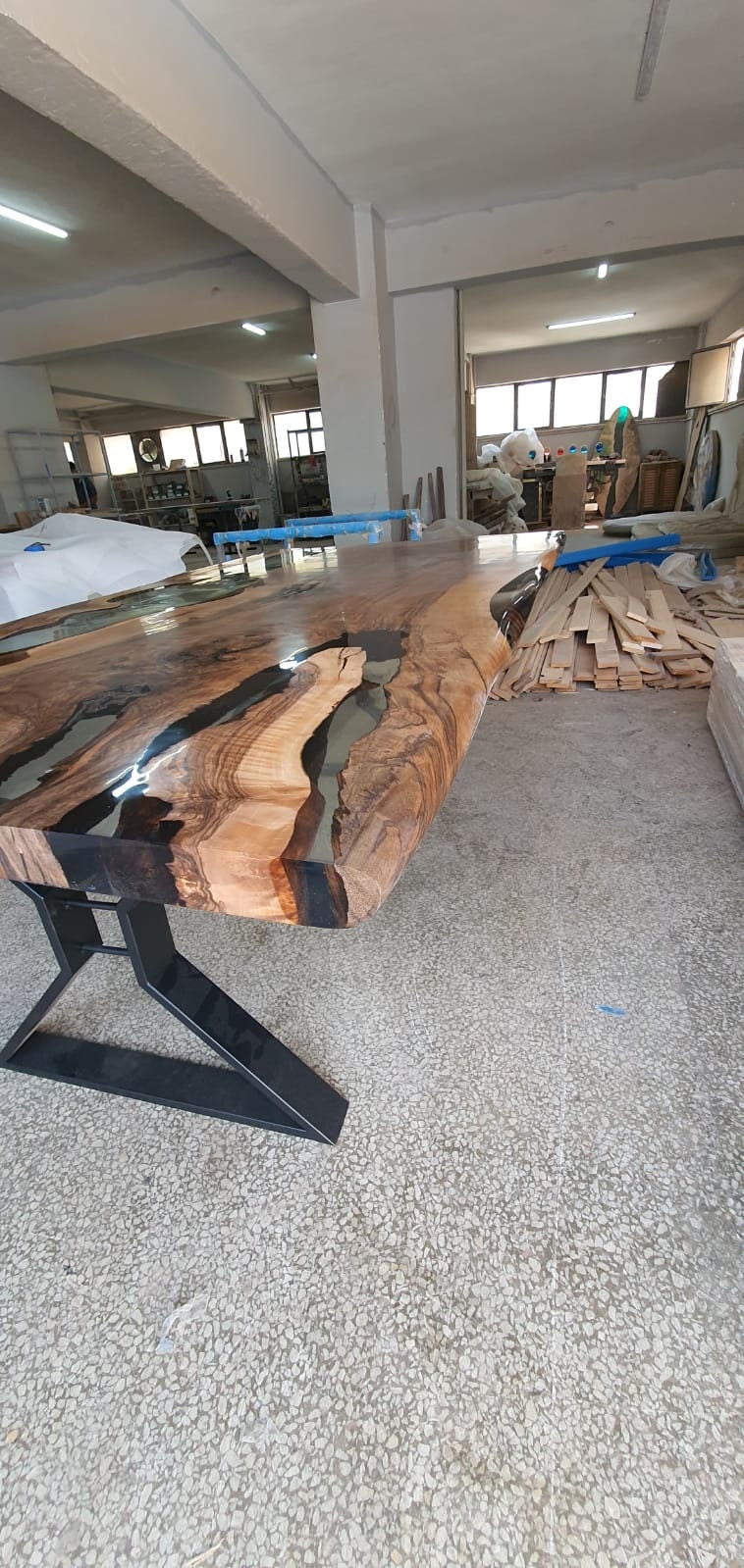 Custom Epoxy Resin Table, Custom 72" x 42" Walnut Table, Epoxy Wood Table, Resin Clear Table, Walnut Dining Table, Clear Epoxy Table