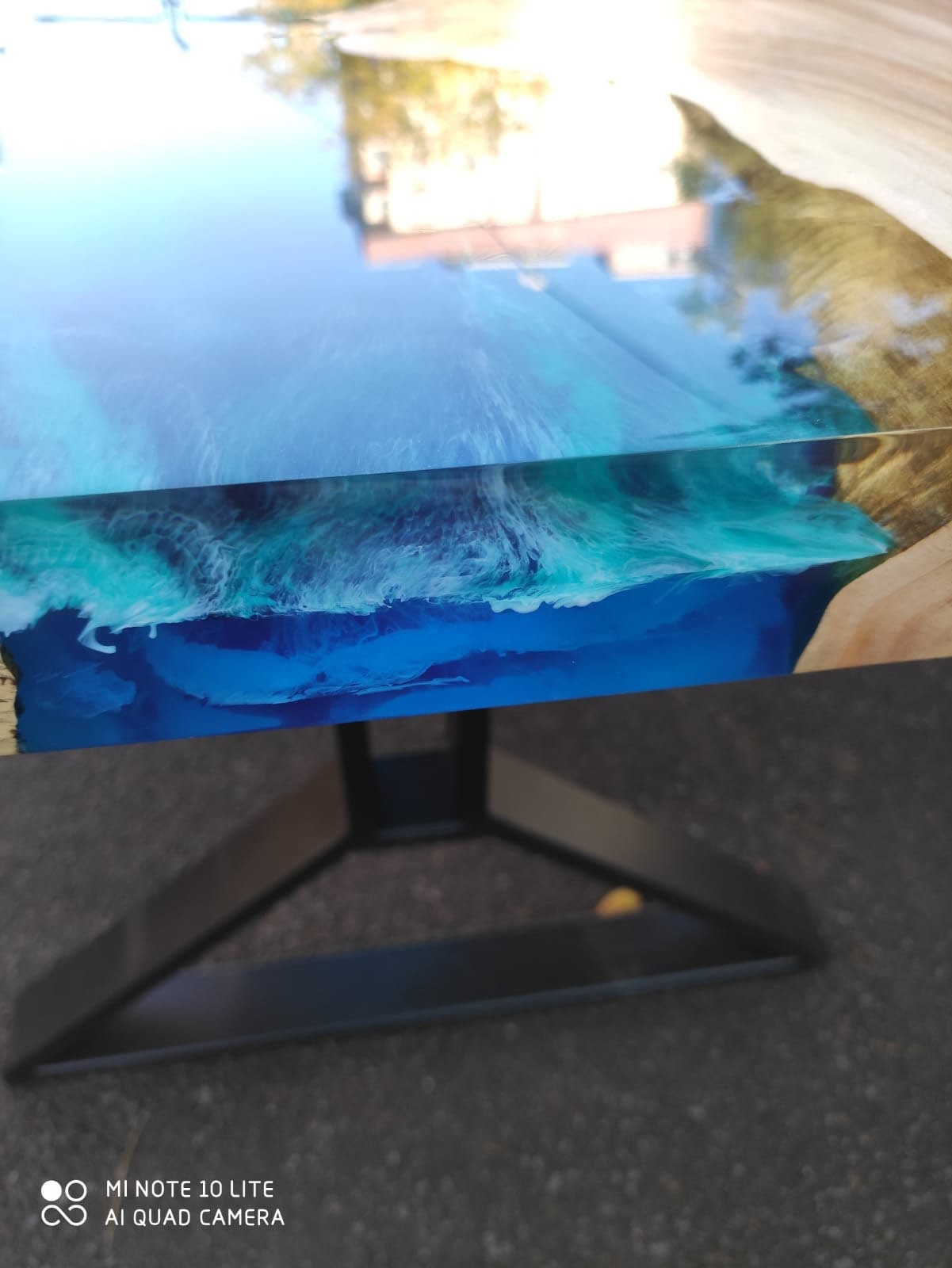 Epoxy Table, Epoxy Dining Table, Walnut Epoxy River Table, Custom 85” x 36” Poplar Wood Blue and Turquoise Epoxy Office Desk Table, for Clay