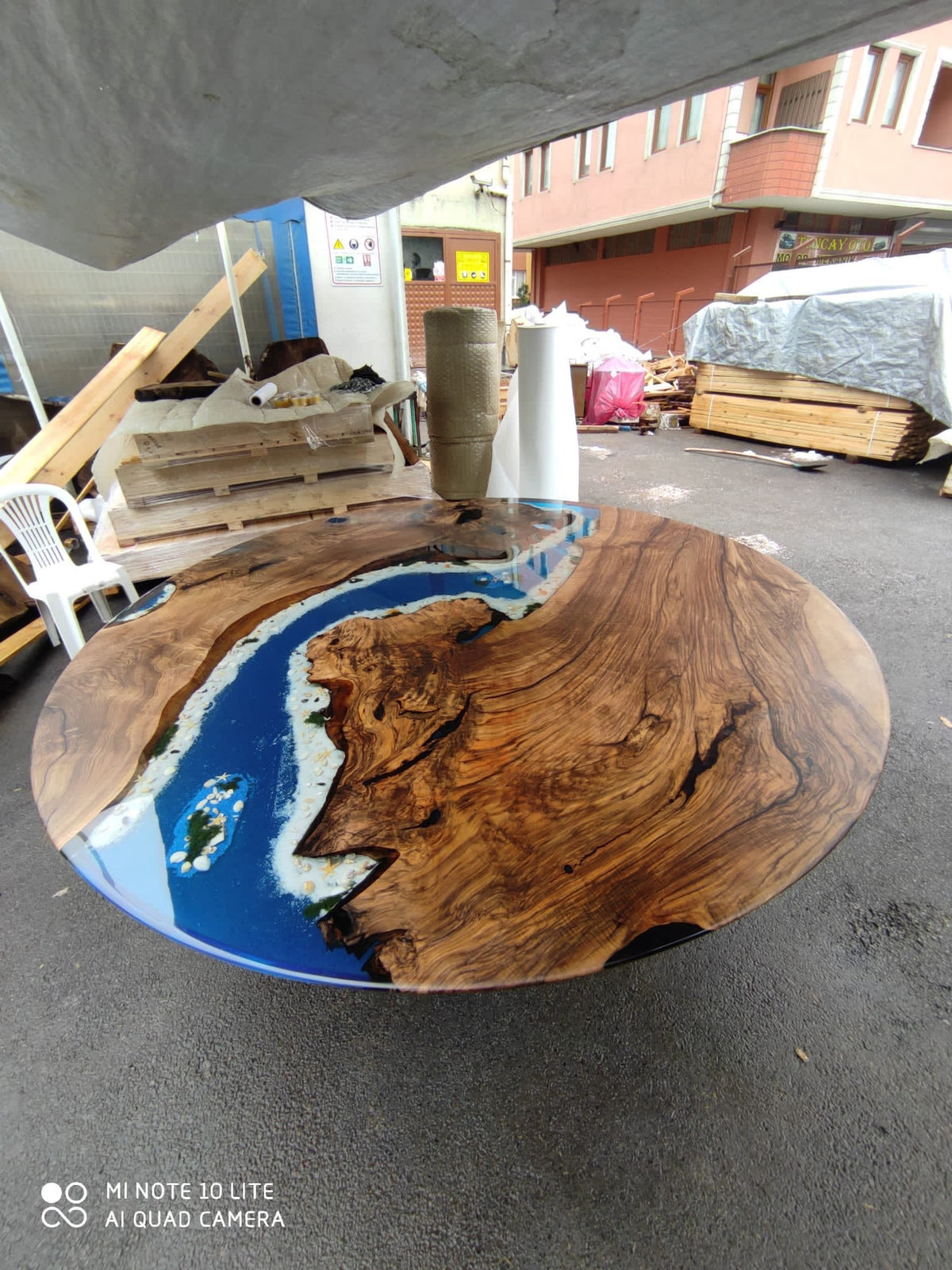 90 Inche Round Table Round Dining Table, Custom 90” Diameter Round Table, Walnut Wood Ocean ...