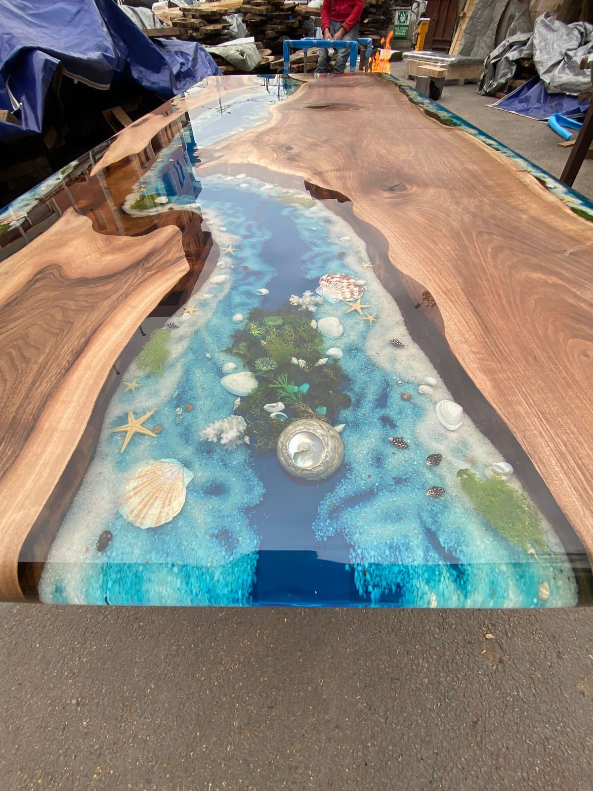Ocean Table, Epoxy Dining Table, Epoxy Ocean Table, Custom 96” x 40” W ...