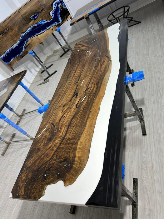 Clear Epoxy, Custom 72 X 36 Wood Table, Epoxy Wood Resin Table