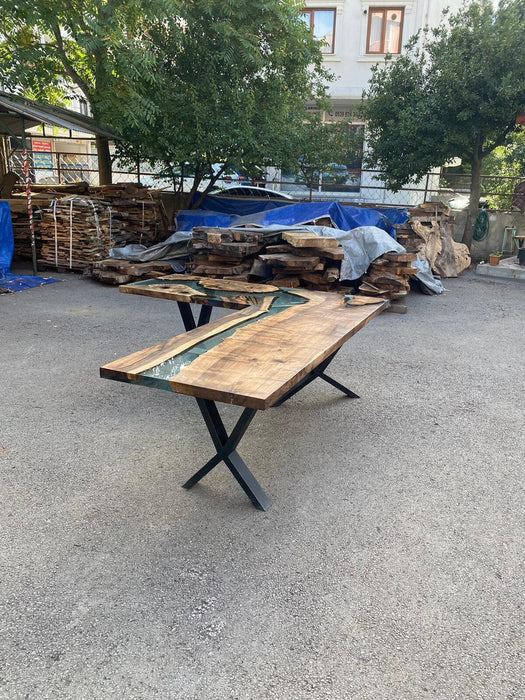 Made to Order Custom Table, Clear Epoxy Resin Table with Bench, Walnut —  Lara Wood's Epoxy