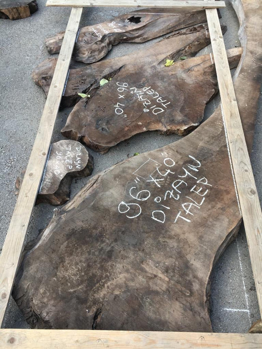 Epoxy Marble Table, Custom 96” x 40” Walnut Wood Gray Marble Affect Table,  Epoxy Table, Live Edge Table, Epoxy Resin Table, for Audra 1