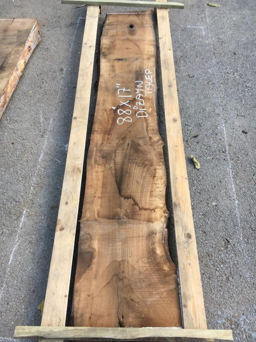 Epoxy Becnh, Epoxy Dining Bench, Epoxy Resin Bench, Custom 86” x 17” Walnut Wood Gray Bench, Marble Affect Epoxy Bench, Order for Audra 3